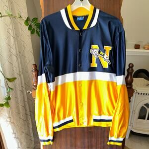 Vintage Champion US Navy Letterman Style Jacket Mens Size Large basketball